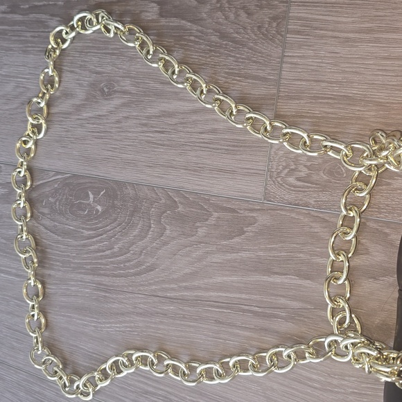 Most Wanted MW Black Vegan Leather Puffer Quilted Gold Chain Bag Shoulder Bag - Picture 12 of 14